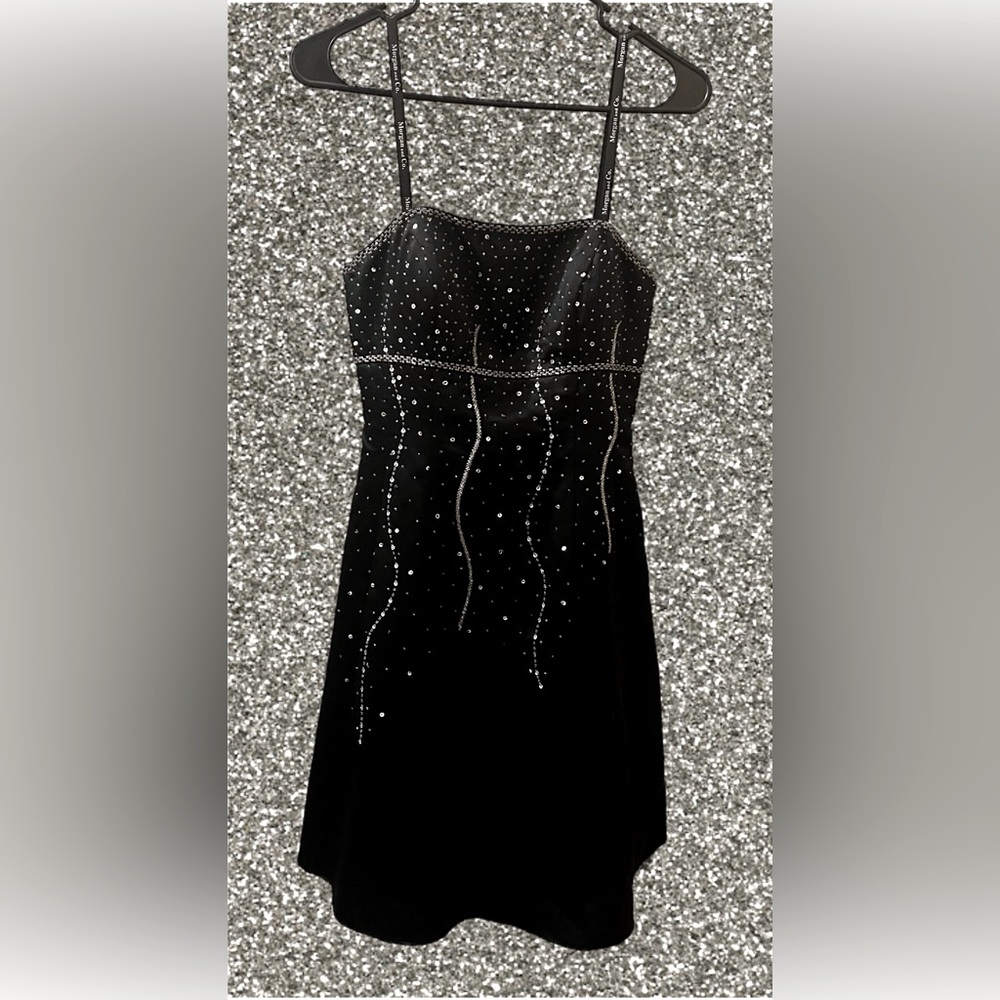 Vintage Morgan & Co. Strapless Black Dress with Silver Details